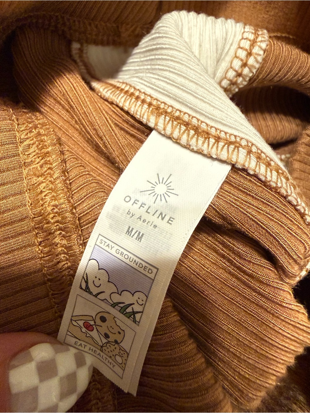 aerie Wide Leg Pants with Cream Side Stripes - Brown - Picture 6 of 8